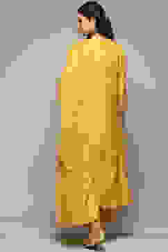 Mango Cotton Blend Kalidar Kurta Palazzo Suit Set image number 5