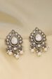 Silver Toned Gold Plated Brass Studded Drop Earrings image number 0