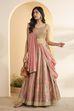 Light Pink Silk Kalidar Lehenga Set image number 0
