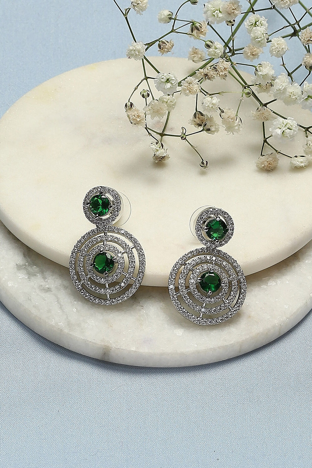 Green earrings cheap top