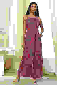 Magenta Pure Cotton Printed Straight Kurta Set image number 6