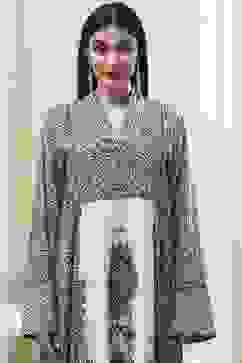 Blue & White Jalabiya Kaftan image number 1