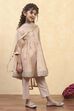 Gold Cotton Gathered Suit Set image number 5