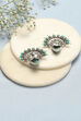 Oxidised Turquoise Brass Earrings image number 2