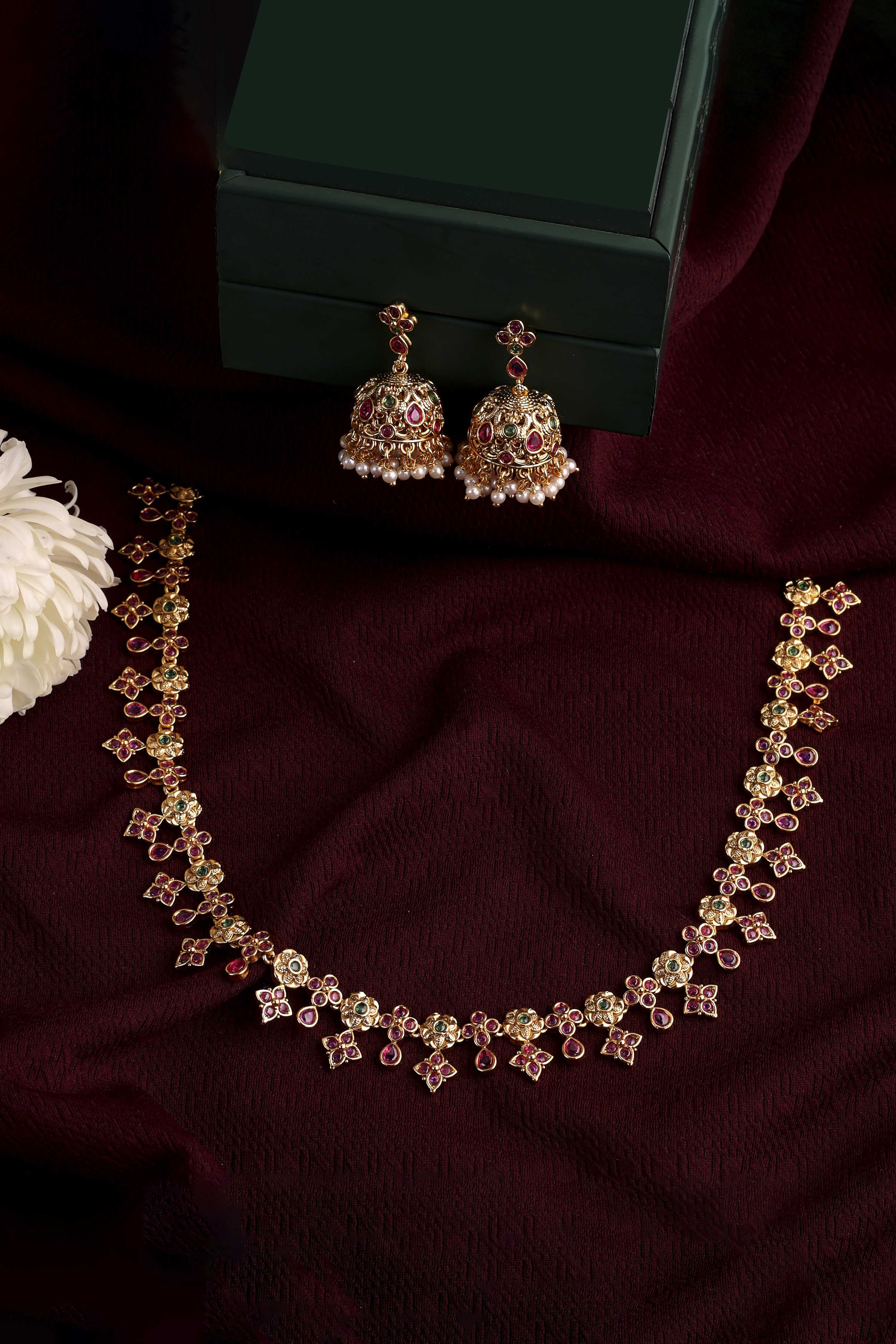 Multicolor Brass Necklace Set image number 0