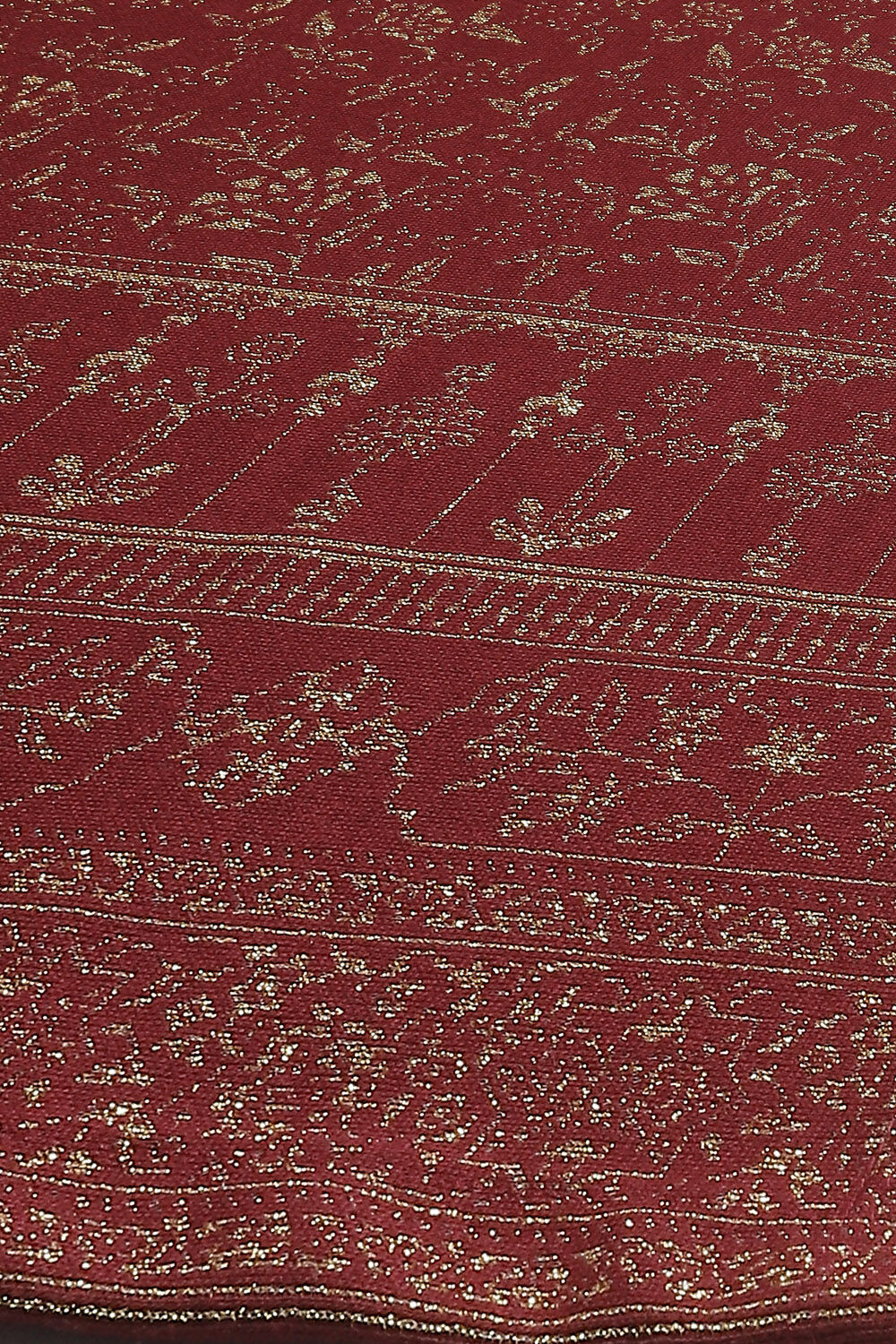 Maroon Acrylic Straight Suit Set image number 7