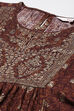 Brown Rayon A-Line Printed Kurta image number 1