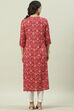 Pink Rayon Straight Printed Kurta image number 4