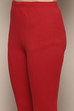Red Nylon Anarkali Kurta Churidar Suit Set image number 2