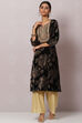Black Velvet Straight Kurta image number 0