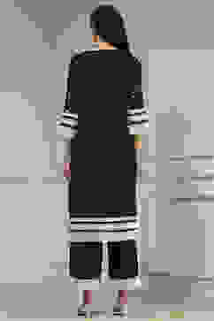 Black Chanderi Embroidered Straight Suit Set image number 4