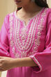Pink Embroidered Straight Kurta Set image number 1