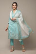 Fuchsia Cotton Straight Kurta Pants Suit Set image number 0
