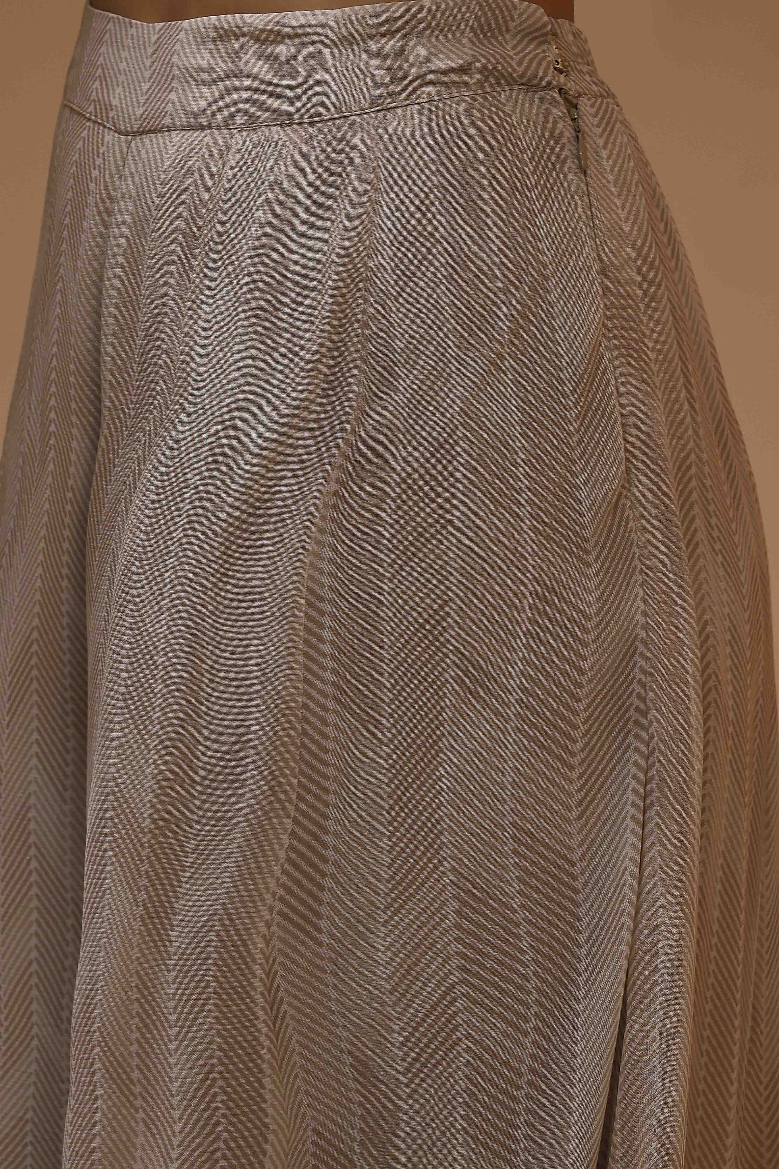 Beige Viscose Georgette Fusion Sharara Set image number 2