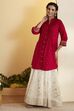 Pink Viscose Blend A Line Kurta image number 5