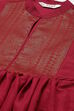 Maroon Art Silk Flared Yarndyed Kurta image number 1