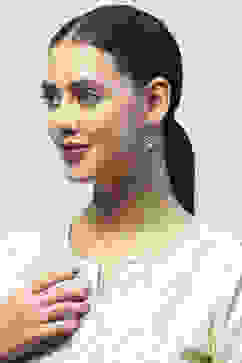 Turquoise Gold-Plated Kundan Studded Danglers image number 1