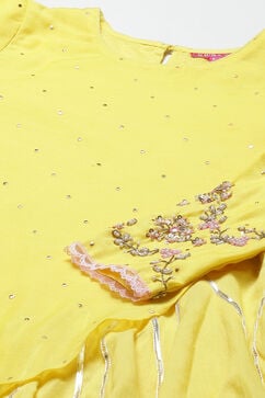 Yellow Cotton Kurta Salwar Suit Set image number 1