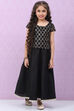 Black Art Silk Straight Lehenga Set image number 0