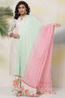 Pink And Green Cotton Solid Dupatta image number 0