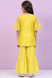 Yellow Art Silk Straight Kurta Set image number 4