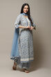 Blue Cotton Printed Unstitched Suit Set image number 7