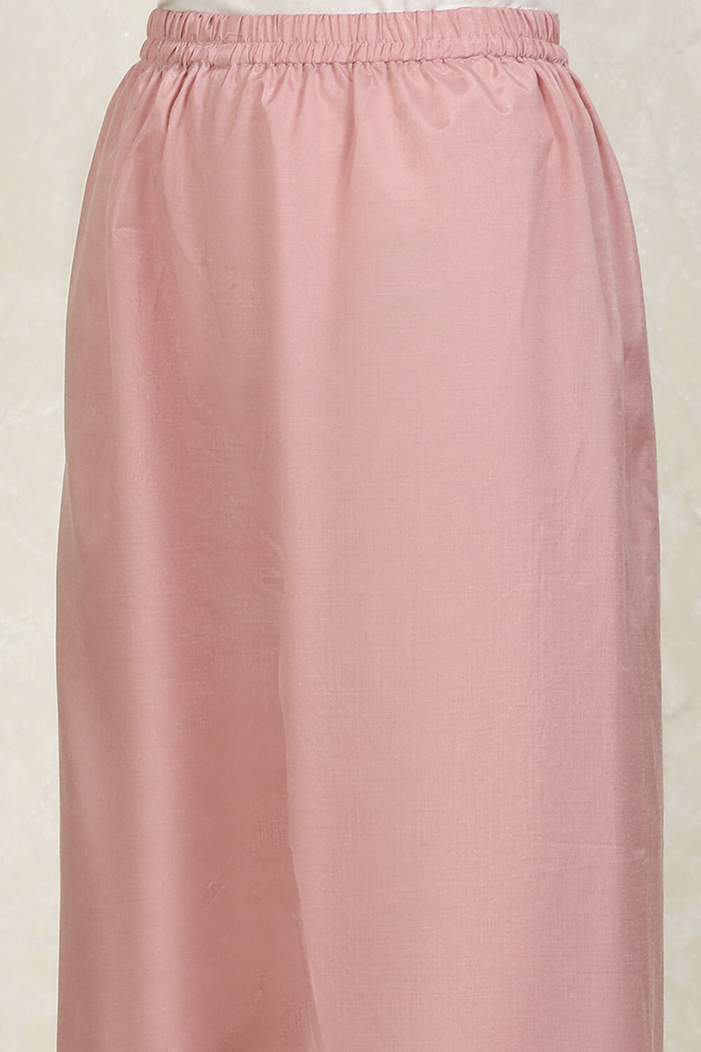 Dusky Pink Chanderi Machine Embroidered Unstitched Suit Set image number 3