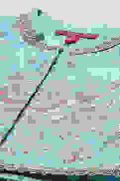 Sky Blue Anarkali Suit With Khadi Print Chanderi Jacket  image number 1