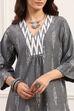 Grey Cotton Straight Suit Set image number 1