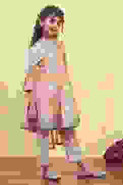 Gold Cotton Dyed Gathered Suit Set image number 5