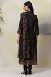 Black Cotton Silk Easy Stitch Suit Set image number 7