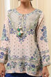 Off-White and Pink Modal Blend Straight Short Kurta image number 1