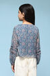 Blue Polyester A-Line Printed Top image number 4