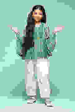 Green Rayon Short Kurta Printed Top image number 0