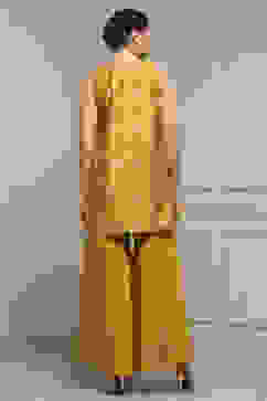 Yellow Viscose Blend A-Line Printed Garara Suit Set image number 4