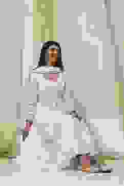 Off-White Cotton Printed Anarkali Suit Set image number 0