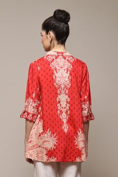 Red Rayon Straight Printed Shirt image number 4