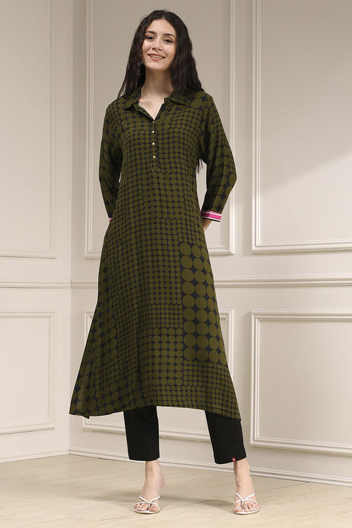 Indigo Blue Viscose Straight Printed Kurta image number 5