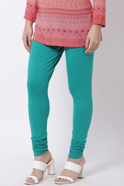 Fuschia Cotton Blend Solid Churidar image number 2