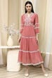 Light Pink Polyester Tiered Dress image number 5