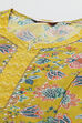 Yellow Cotton Silk Double Layered Kurta Flared Palazzo Suit Set image number 1