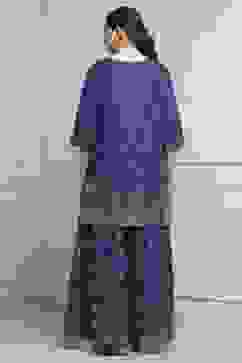 Purple Cotton Metallic Pattern Sharara Suit Set image number 4