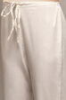 Off White Viscose Straight Printed Kurta Pant Suit Set image number 2