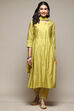 Ivory Cotton Blend Layered Kurta Suit Set image number 8