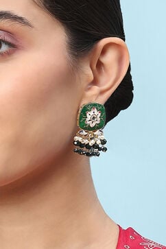 Green Alloy Earrings image number 1