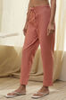 Rust Cotton Solid Regular Pants image number 2