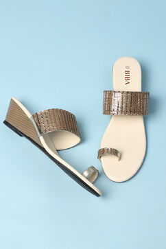 Gold Pu Ring Toe Wedges image number 2