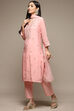 Blush Pink Cotton Blend Straight Kurta Pant Suit Set image number 7