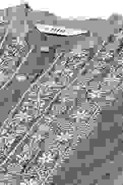 Grey Art Silk A-Line Printed Kurta image number 1