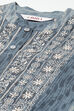 Grey Art Silk A-Line Printed Kurta image number 1